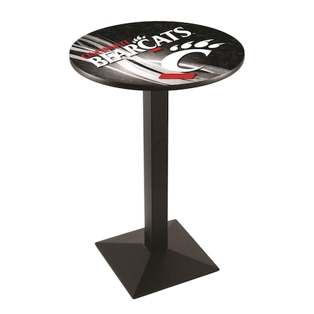 Holland Bar Stool Co 36" Blk Wrinkle Cincinnati Pub Table, 28" dia. Top L217B3628Cincin-D2